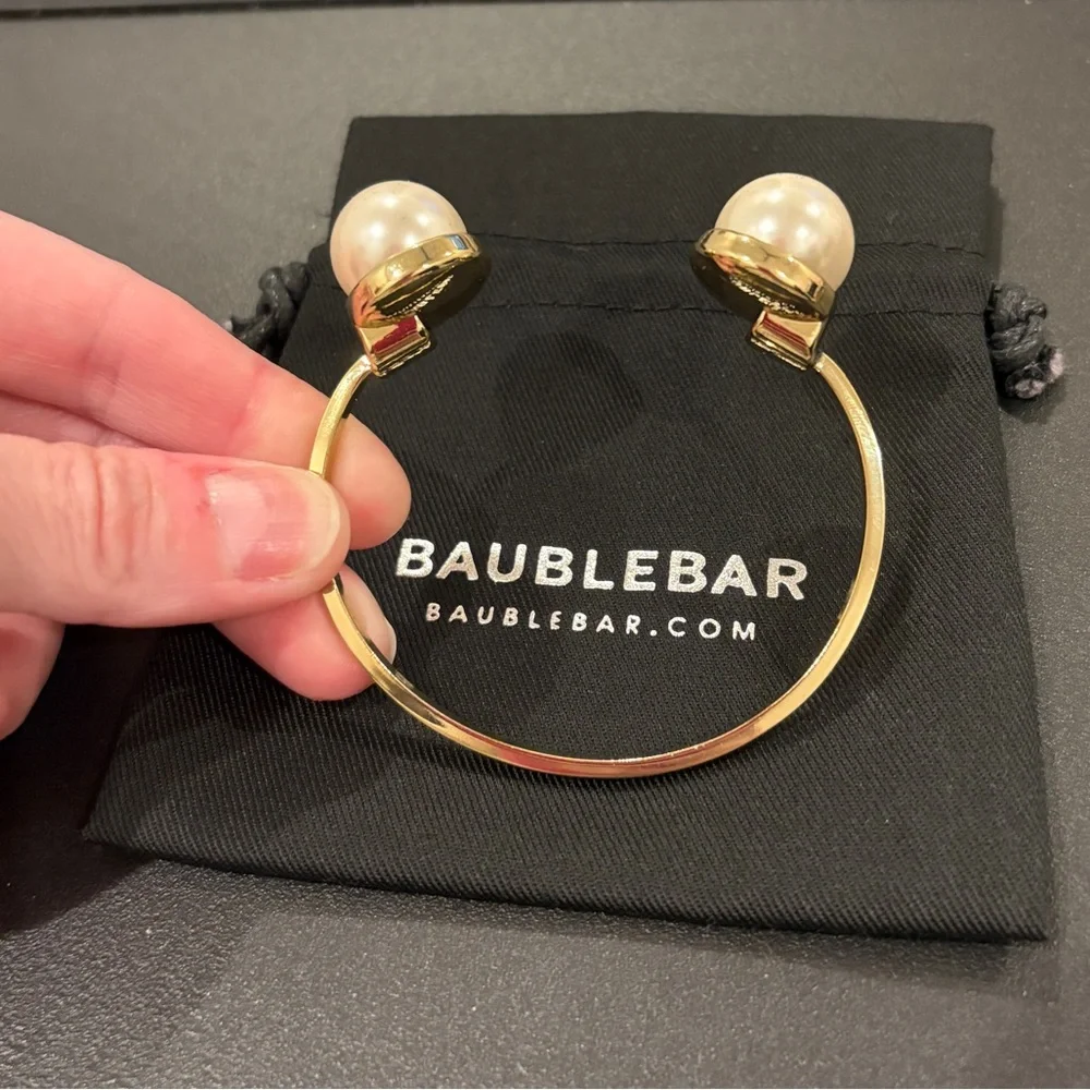 Baublebar Pearl Gold Cuff Bangle Bracelet